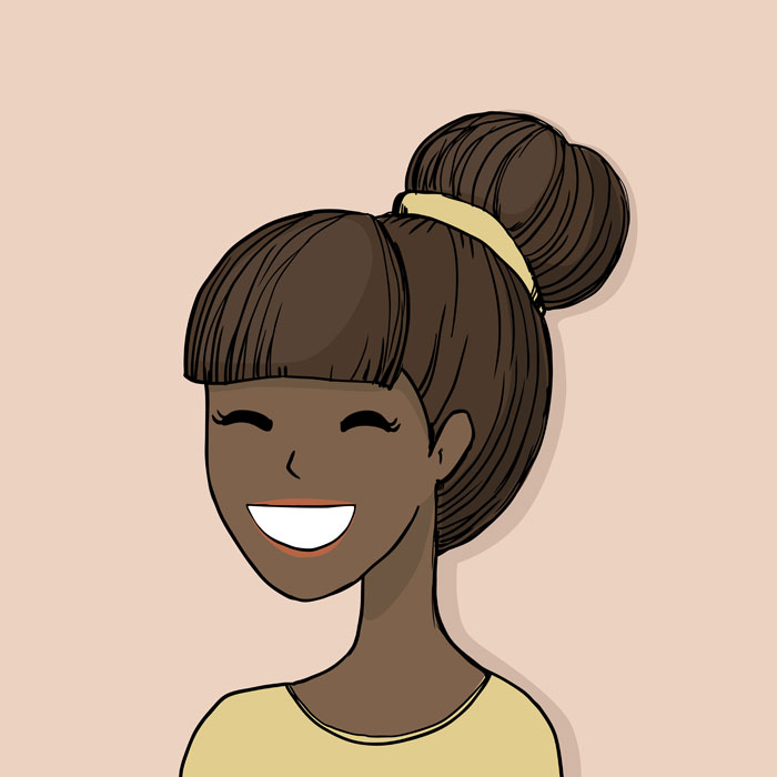Cartoon: Smiling Black Girl